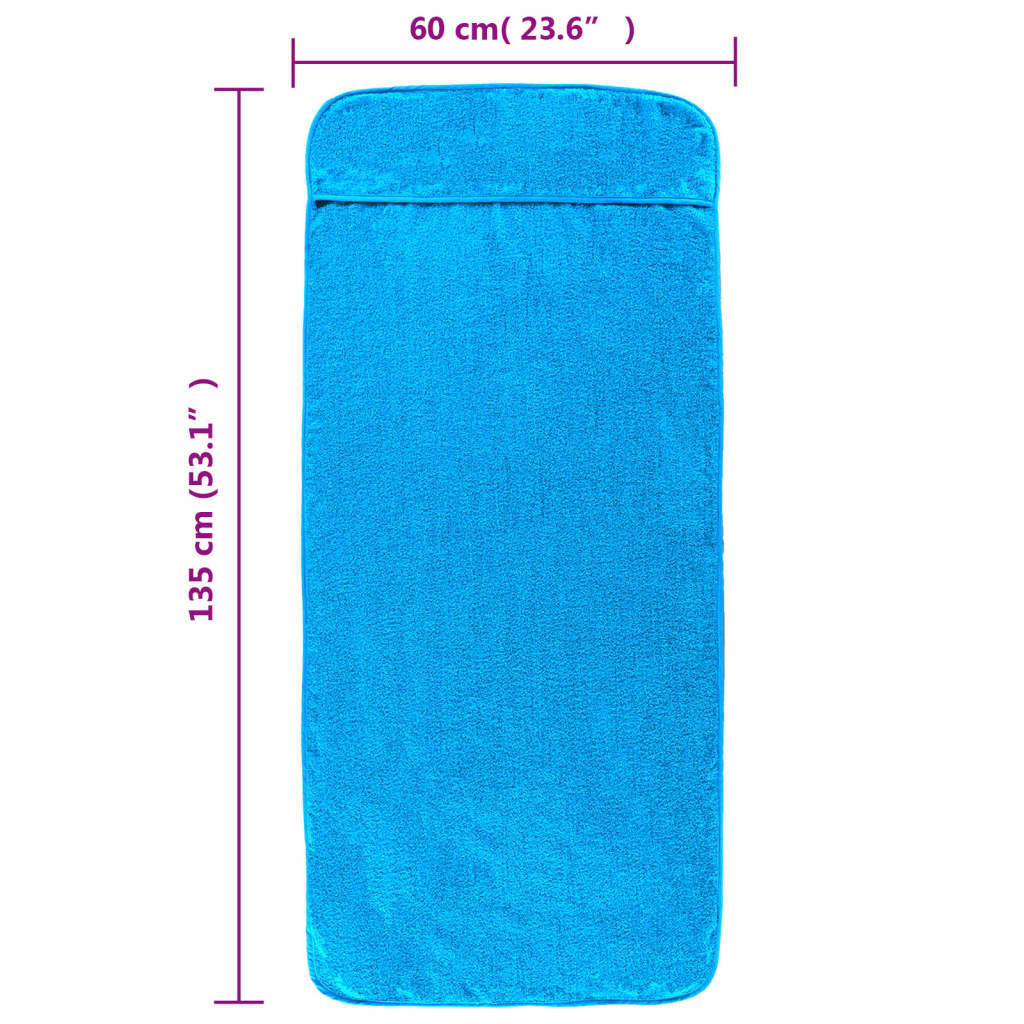 vidaXL Plážové uteráky 6 ks tyrkysové 60x135 cm látka 400 GSM