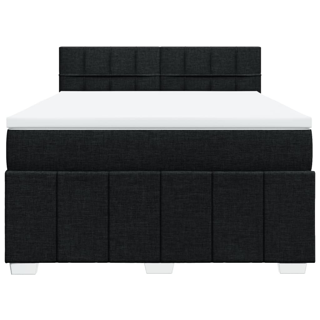 vidaXL Posteľný rám boxspring s matracom čierny 140x200 cm látka