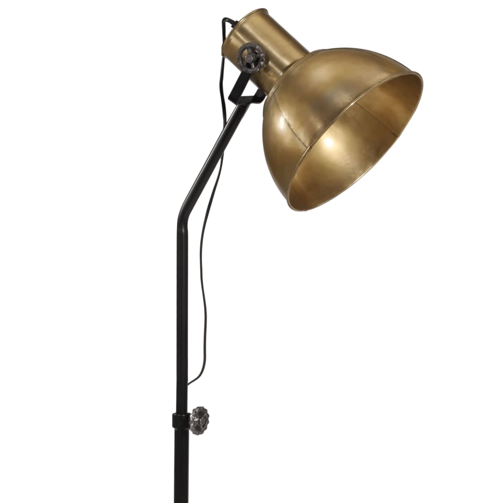 vidaXL Podlahová lampa 25 W starožitná mosadzná 30x30x90-150 cm E27