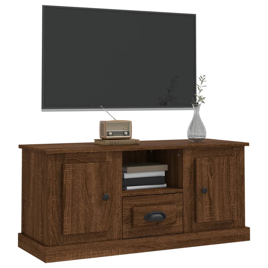 vidaXL TV skrinka hnedý dub 100x35,5x45 cm kompozitné drevo