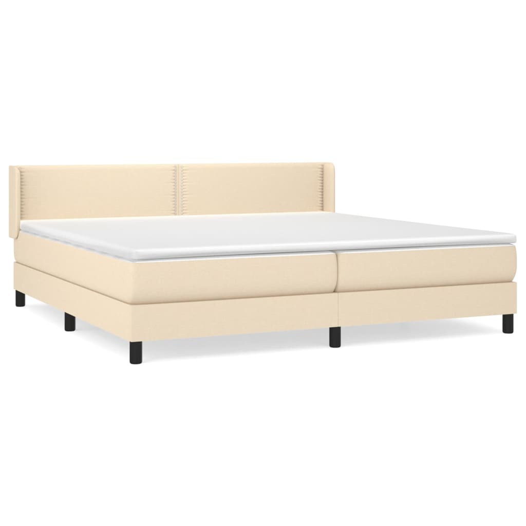 vidaXL Boxspring posteľ s matracom krémová 200x200 cm látka