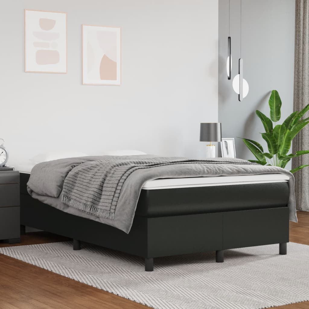 vidaXL Boxspring posteľ s matracom čierna 120x190 cm umelá koža