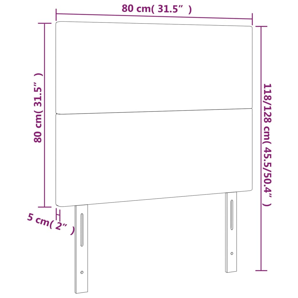 VidaXL Čelo postele sivé 80x5x118/128 cm umelá koža