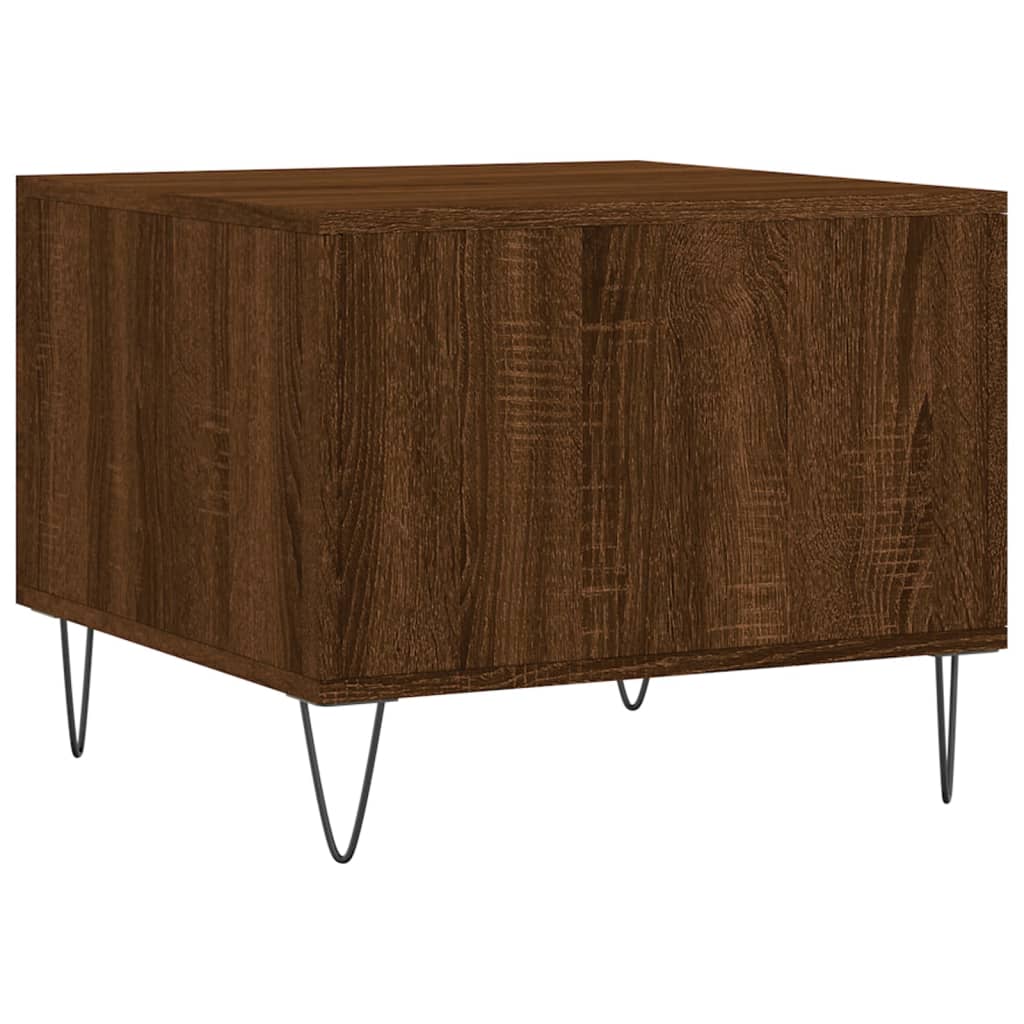 vidaXL Konferenčný stolík hnedý dub 50x50x40 cm spracované drevo