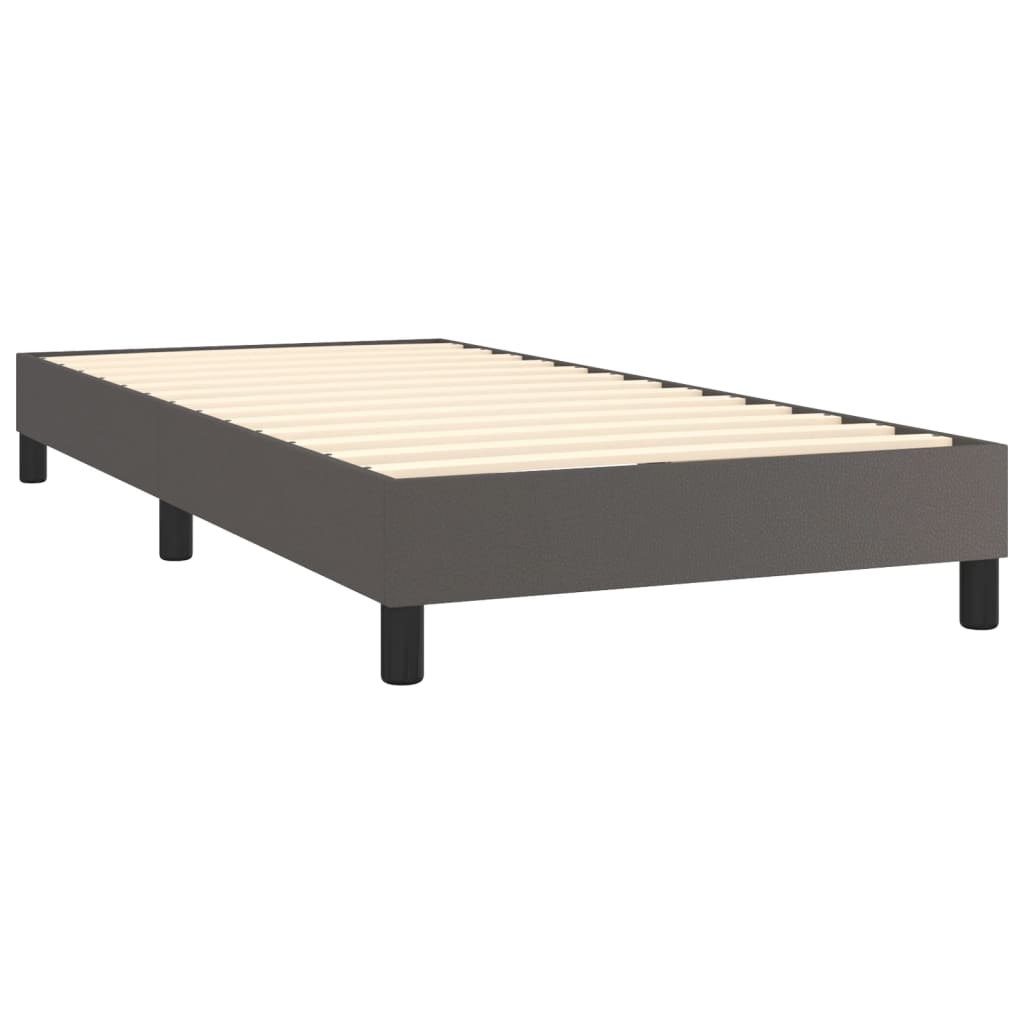 vidaXL Boxspring posteľ s matracom sivá 80x200 cm umelá koža