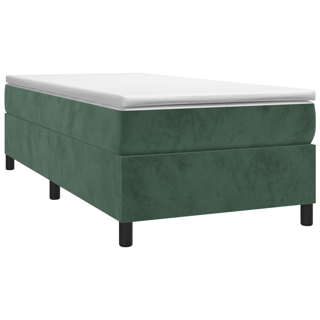 vidaXL Posteľný rám na boxspring tmavozelený 80x200 cm zamat