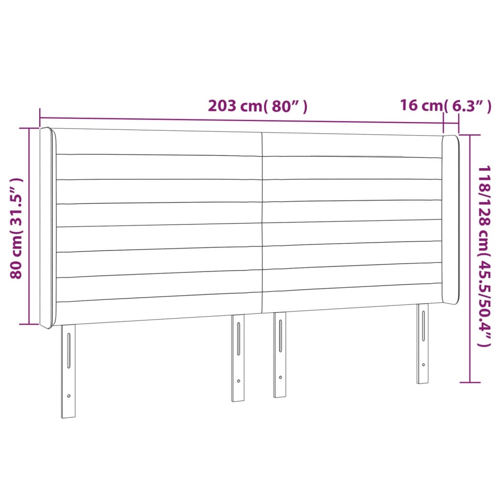 vidaXL Čelo postele so záhybmi bledosivé 203x16x118/128 cm látka