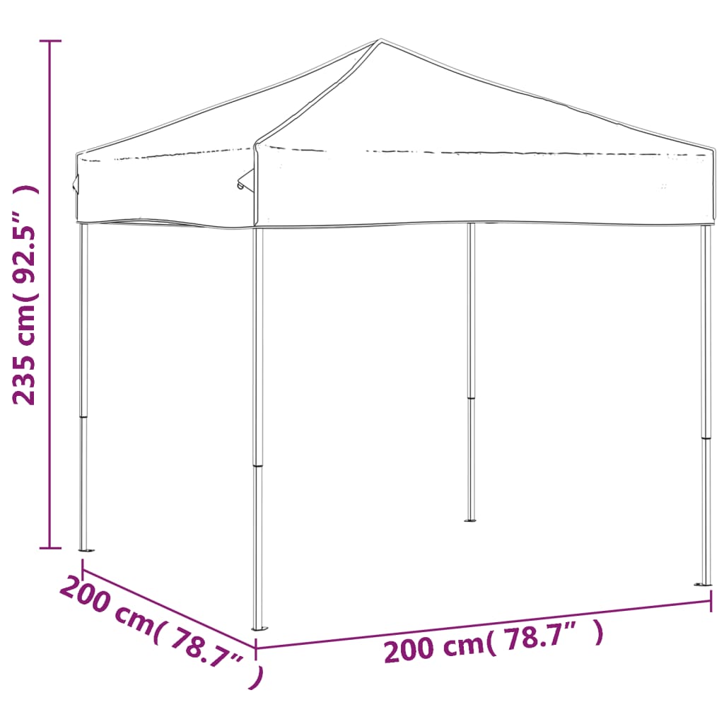 vidaXL Skladací párty stan antracitový 2x2 m