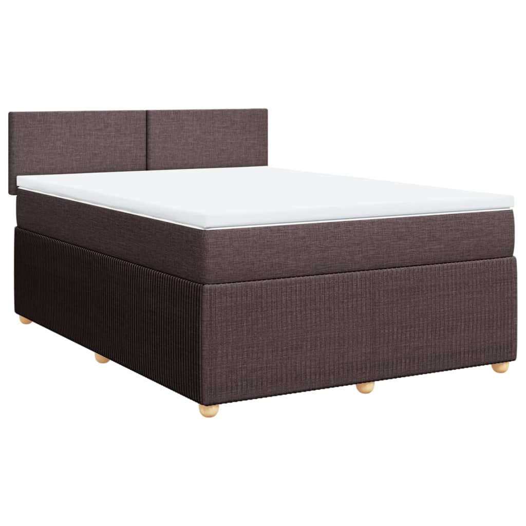 vidaXL Boxspring posteľ s matracom tmavohnedá 140x200 cm látka