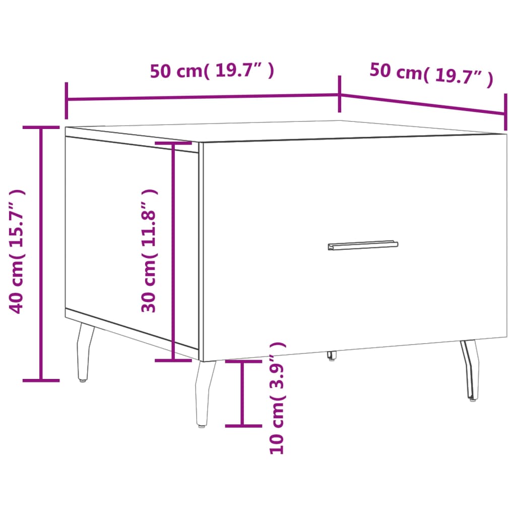 vidaXL Konferenčné stolíky 2 ks betónovo sivé 50x50x40cm kompoz. drevo