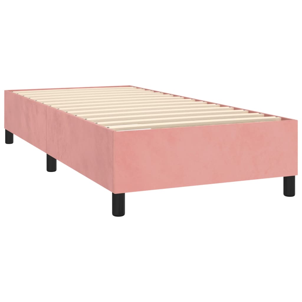 vidaXL Posteľný rám na boxspring ružový 100x200 cm zamat