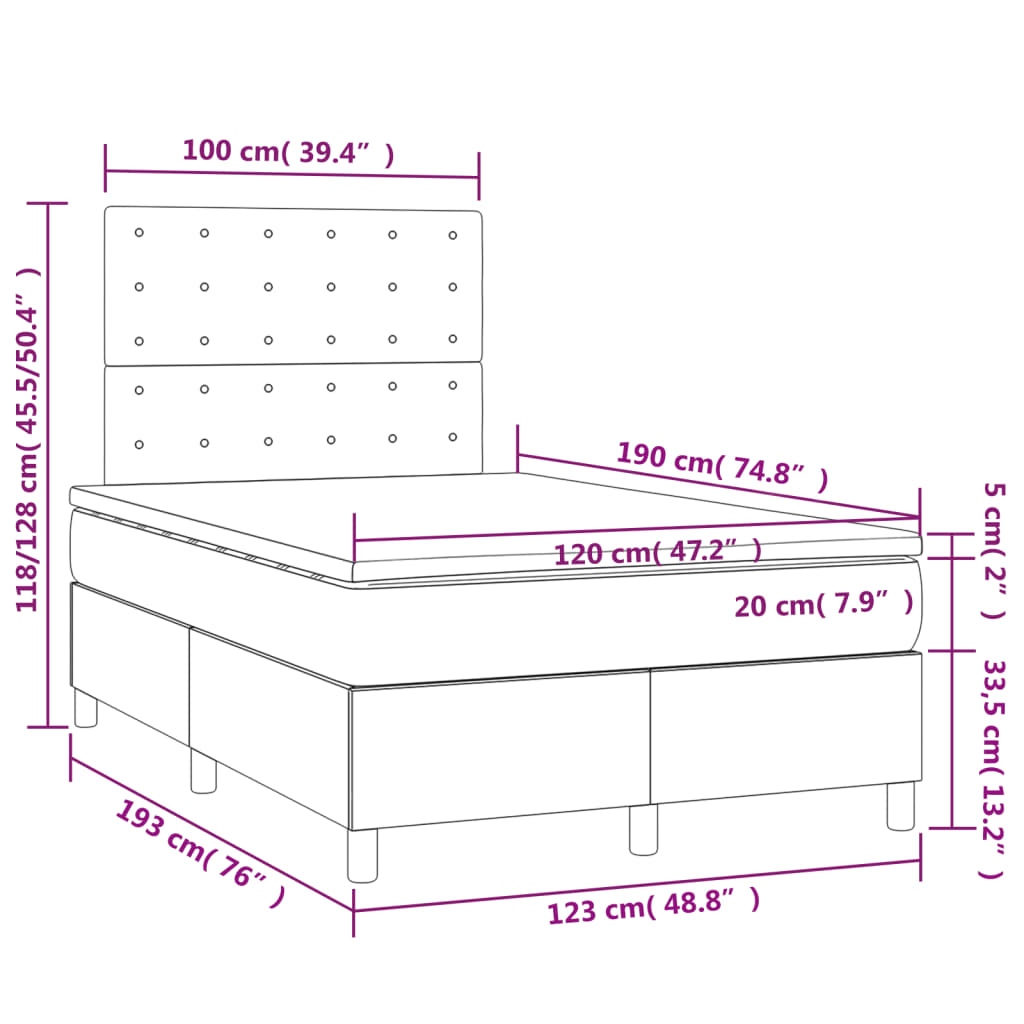 vidaXL Boxspring posteľ s matracom, tmavozelená 120x190cm, zamat