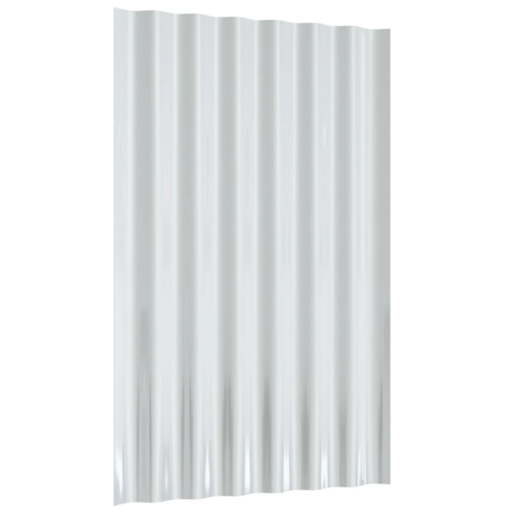 vidaXL Strešné panely 36 ks práškovaná oceľ sivá 60x36 cm