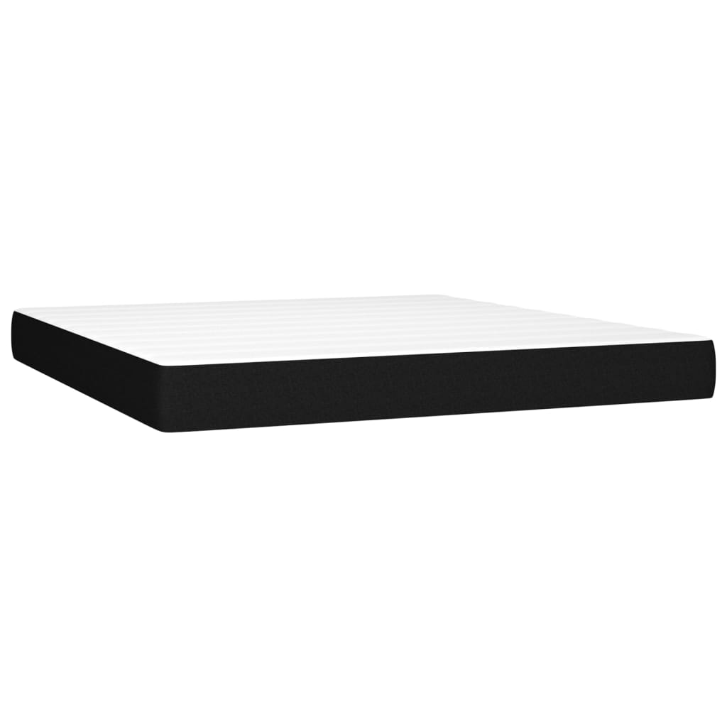 vidaXL Posteľný rám boxspring s matracom čierny 180x200 cm látka