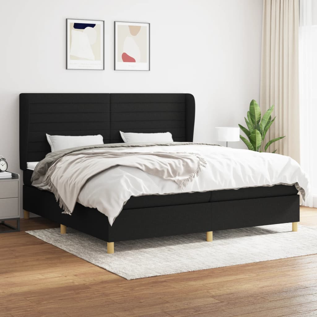 vidaXL Boxspring posteľ s matracom čierna 200x200 cm látka