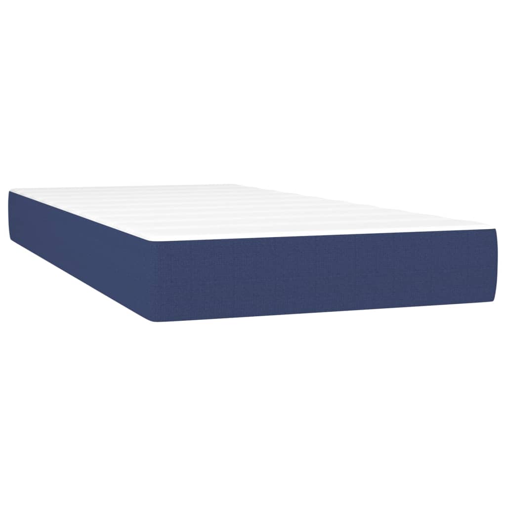 vidaXL Posteľný rám boxspring s matracom modrý 90x200 cm látka