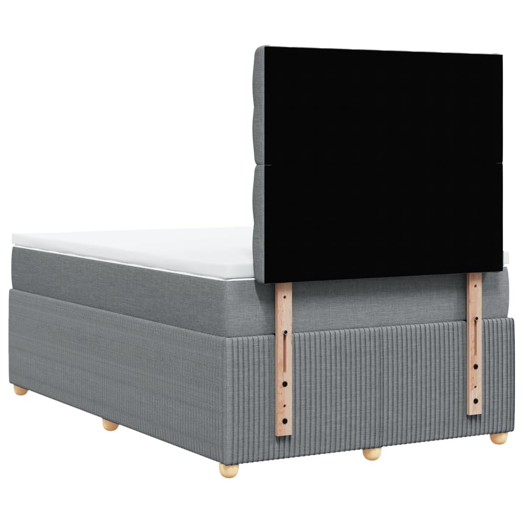 vidaXL Boxspring posteľ s matracom bledosivá 120x190 cm látka