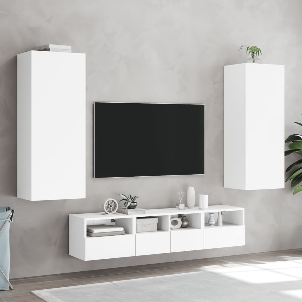 vidaXL TV nástenná skrinka biela 40,5x30x90 cm kompozitné drevo