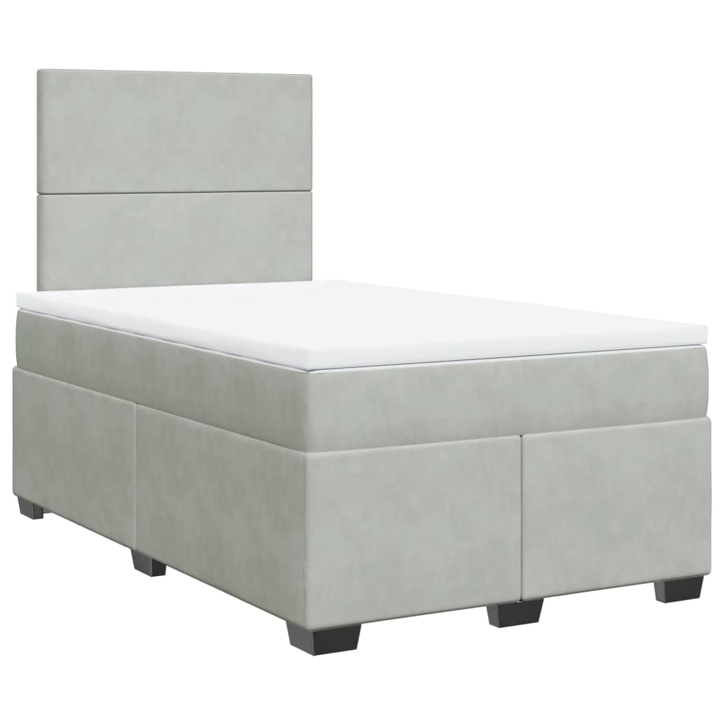 vidaXL Boxspring posteľ s matracom bledosivá 120x190 cm zamat