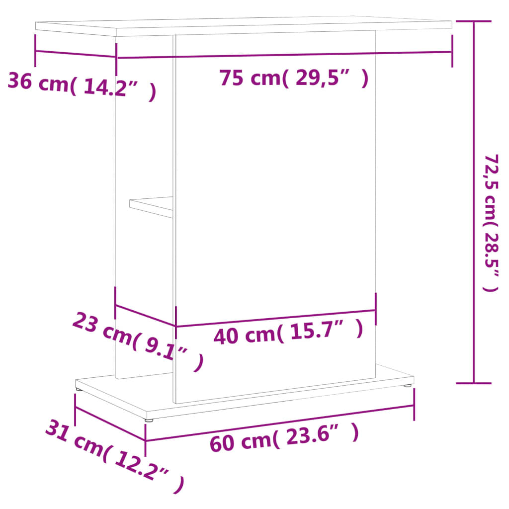 vidaXL Stojan na akvárium hnedý dub 75x36x72,5 cm kompozitné drevo