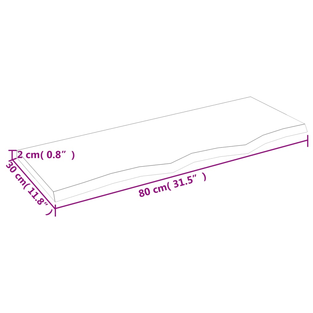 vidaXL Kúpeľňová doska tmavohnedá 80x30x2 cm ošetrený masív