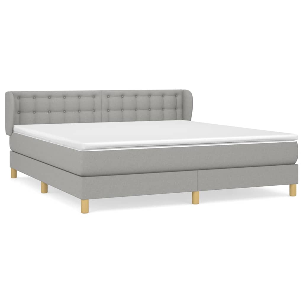 vidaXL Boxspring posteľ s matracom svetlosivá 100x200 cm látka