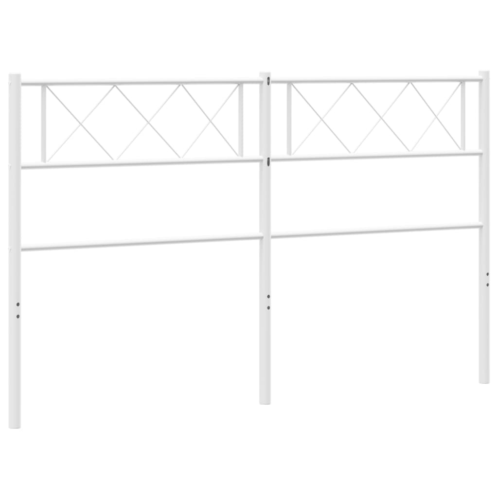 vidaXL Kovové čelo postele, biele 150cm