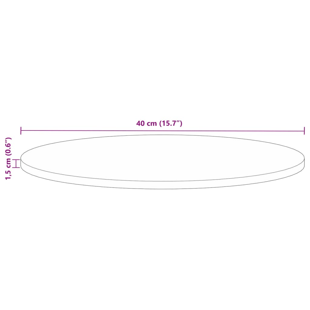 vidaXL Stolová doska Ø 40x1,5 cm okrúhla masívne recyklované drevo