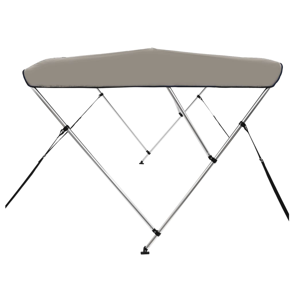 vidaXL Strieška bimini s 3 oblúkmi sivá 184x189x135 cm