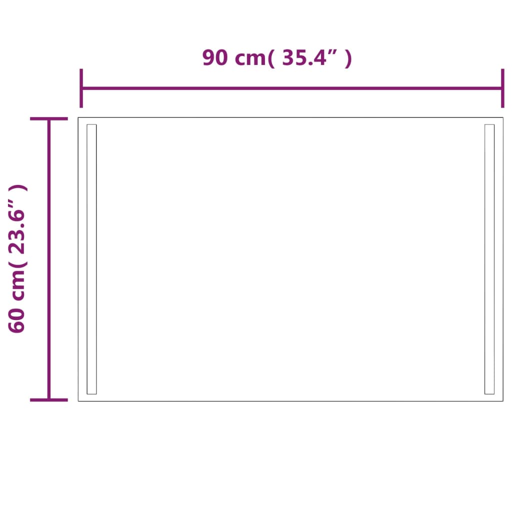 vidaXL LED kúpeľňové zrkadlo 60x90 cm