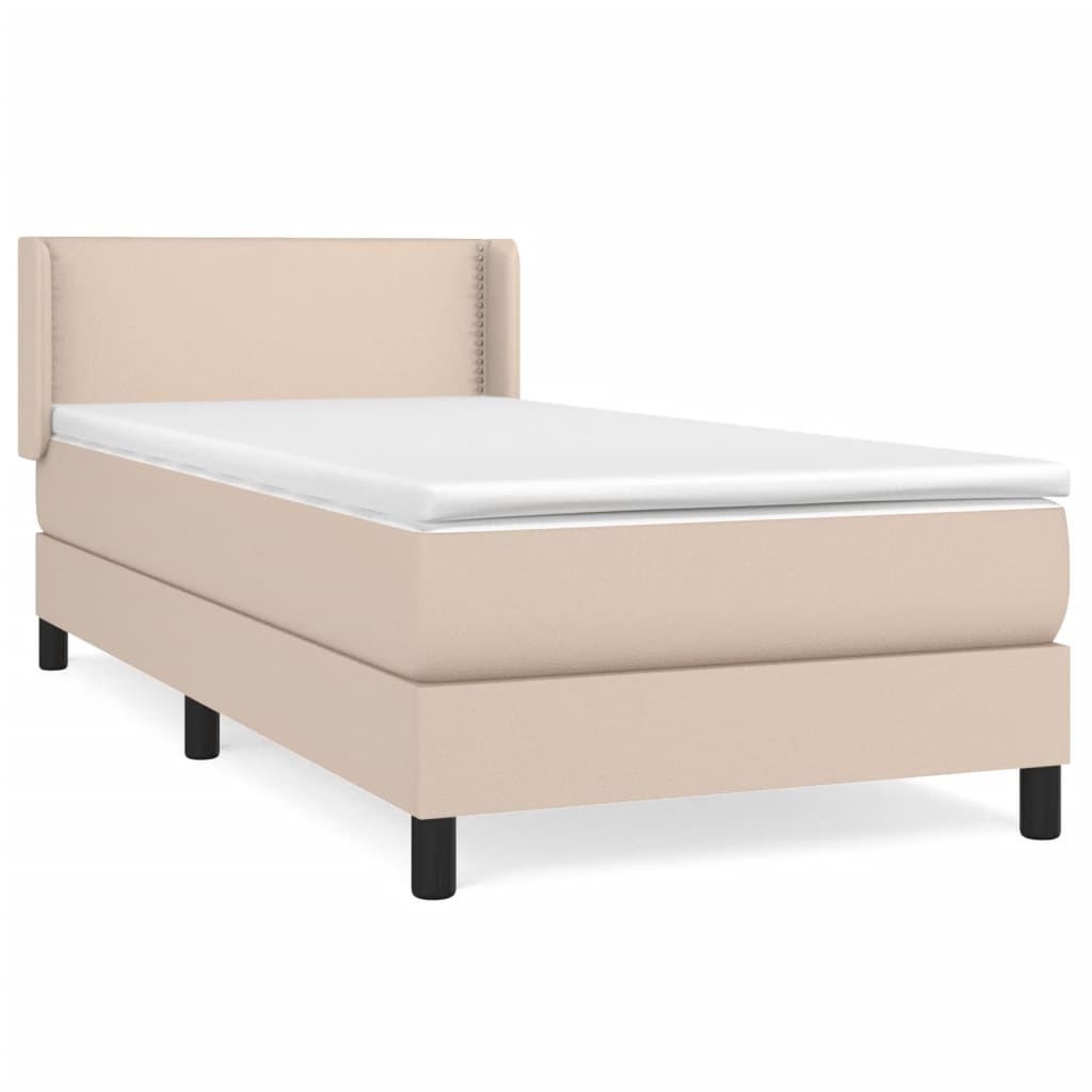 vidaXL Boxspring posteľ s matracom kapučínová 100x200 cm umelá koža