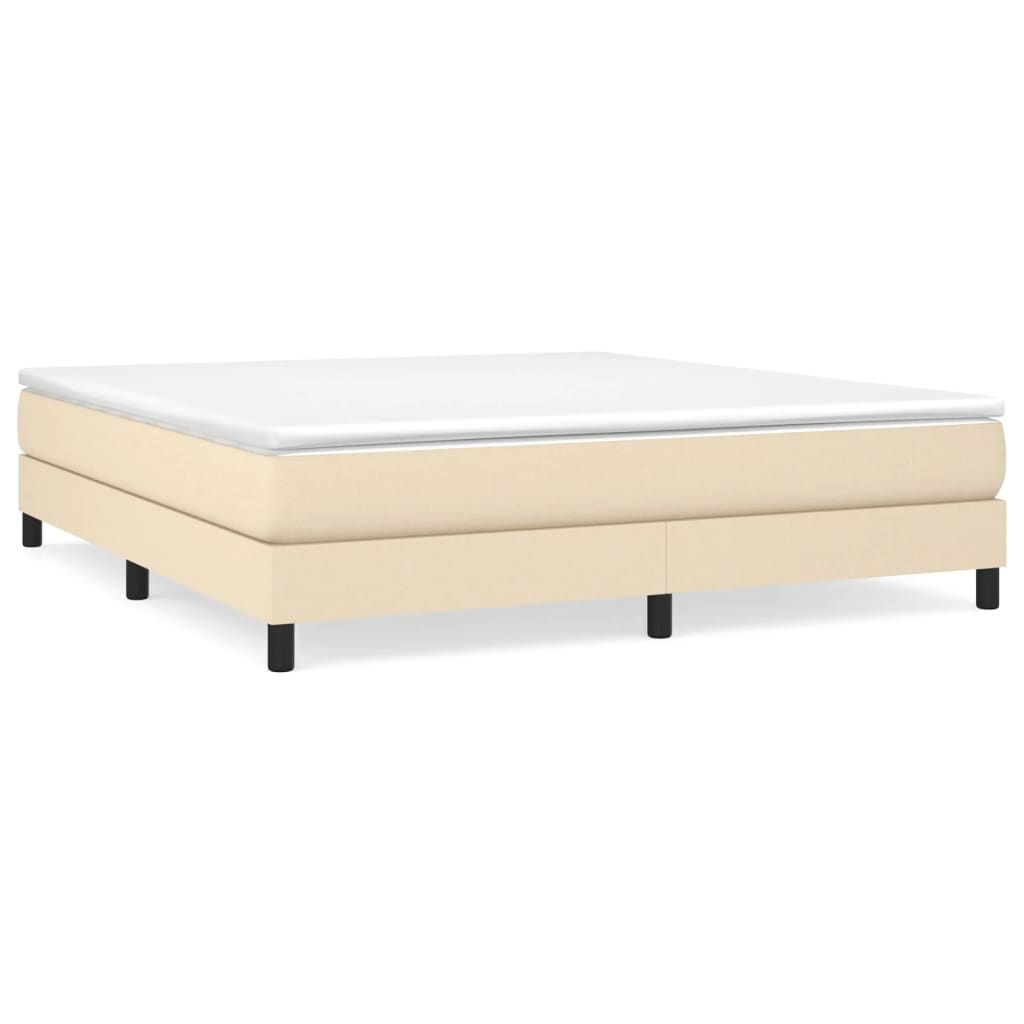 vidaXL Posteľný rám boxspring s matracom krémový 180x200 cm látka