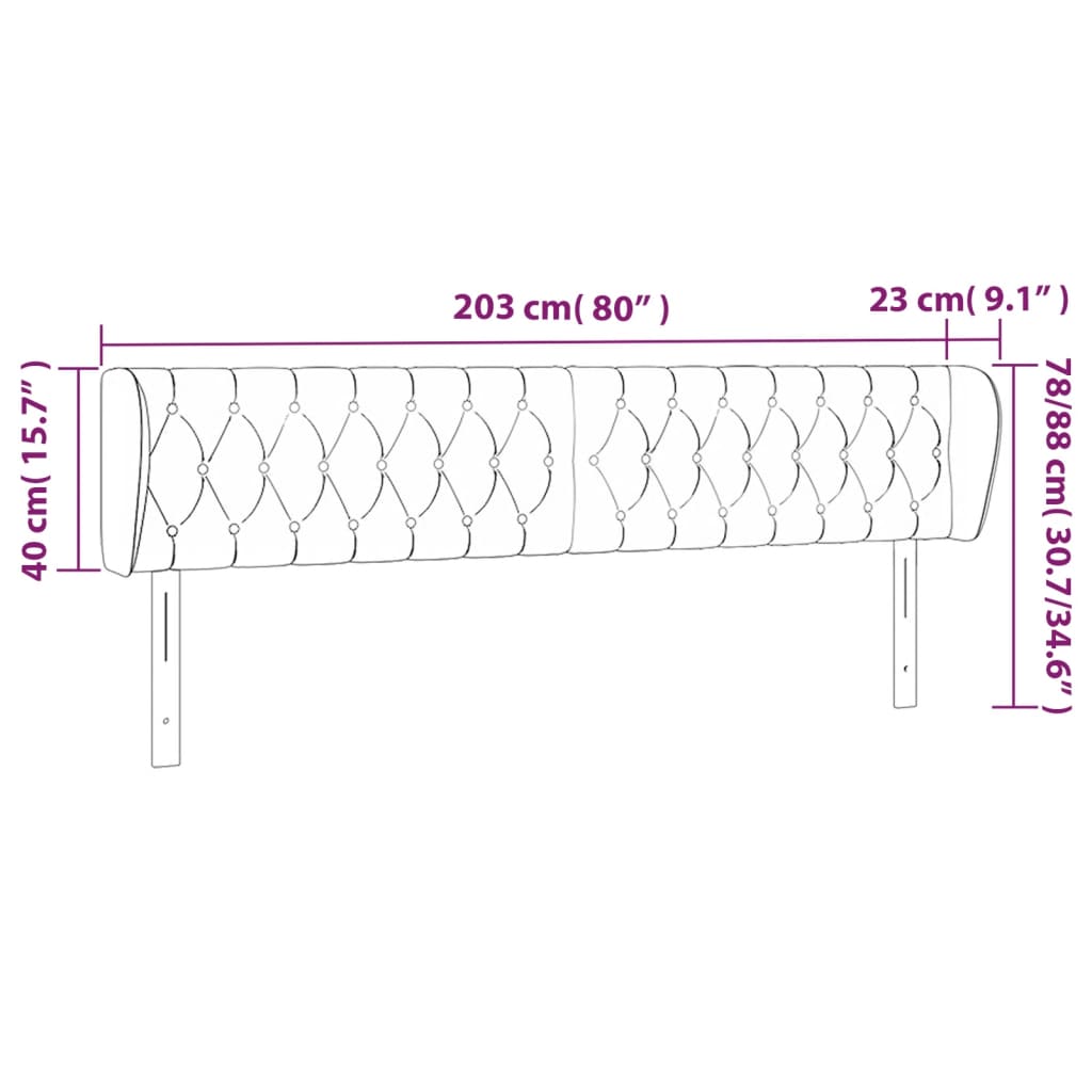 vidaXL Čelo postele so záhybmi bledosivé 203x23x78/88 cm látka