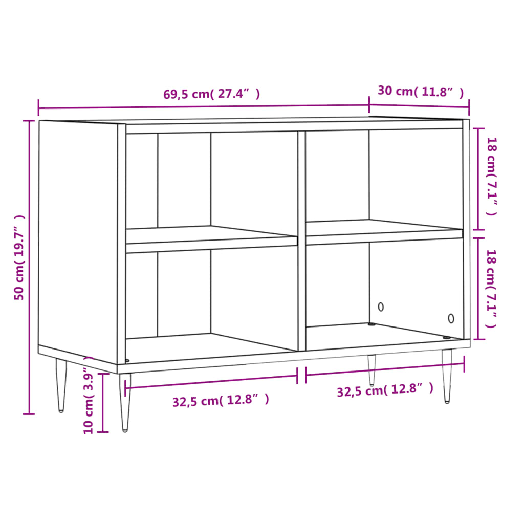 vidaXL TV skrinka, biela 69,5x30x50 cm, kompozitné drevo