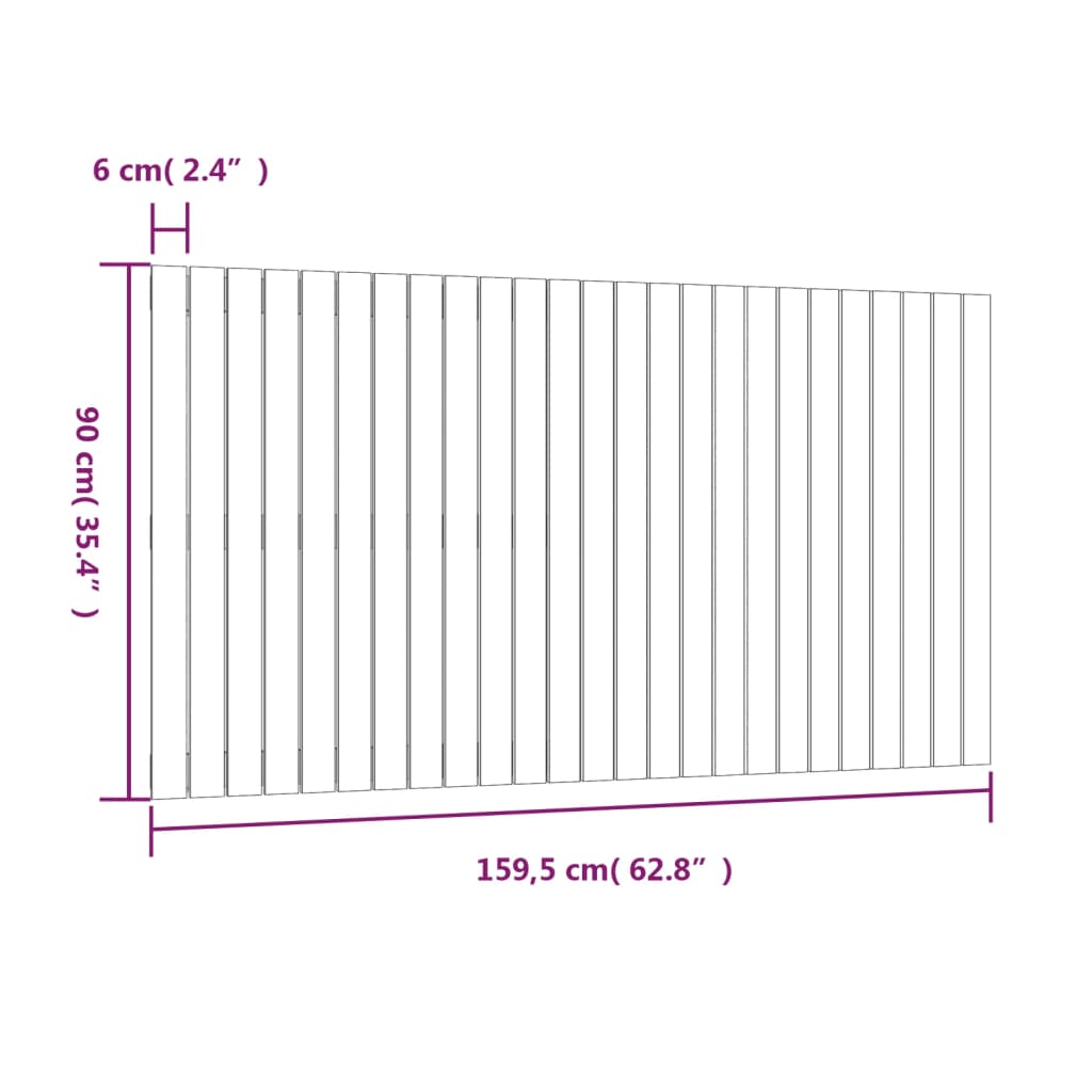 vidaXL Nástenné čelo postele medovohnedé 159,5x3x90cm masívna borovica