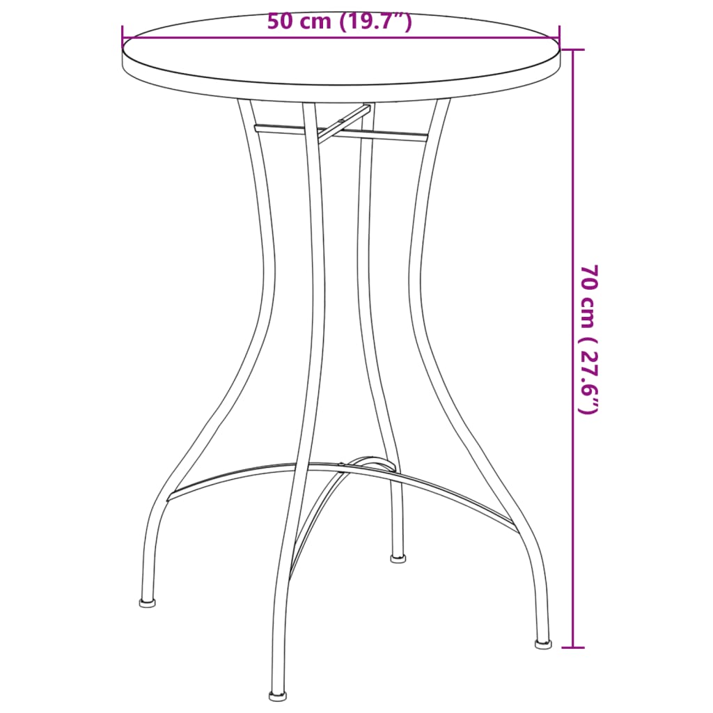 vidaXL Mozaikový bistro stolík, modro biely Ø50x70 cm, keramika