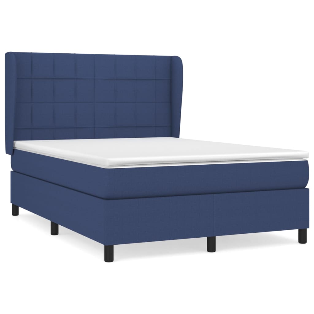 vidaXL Boxspring posteľ s matracom modrý 140x190 cm látka