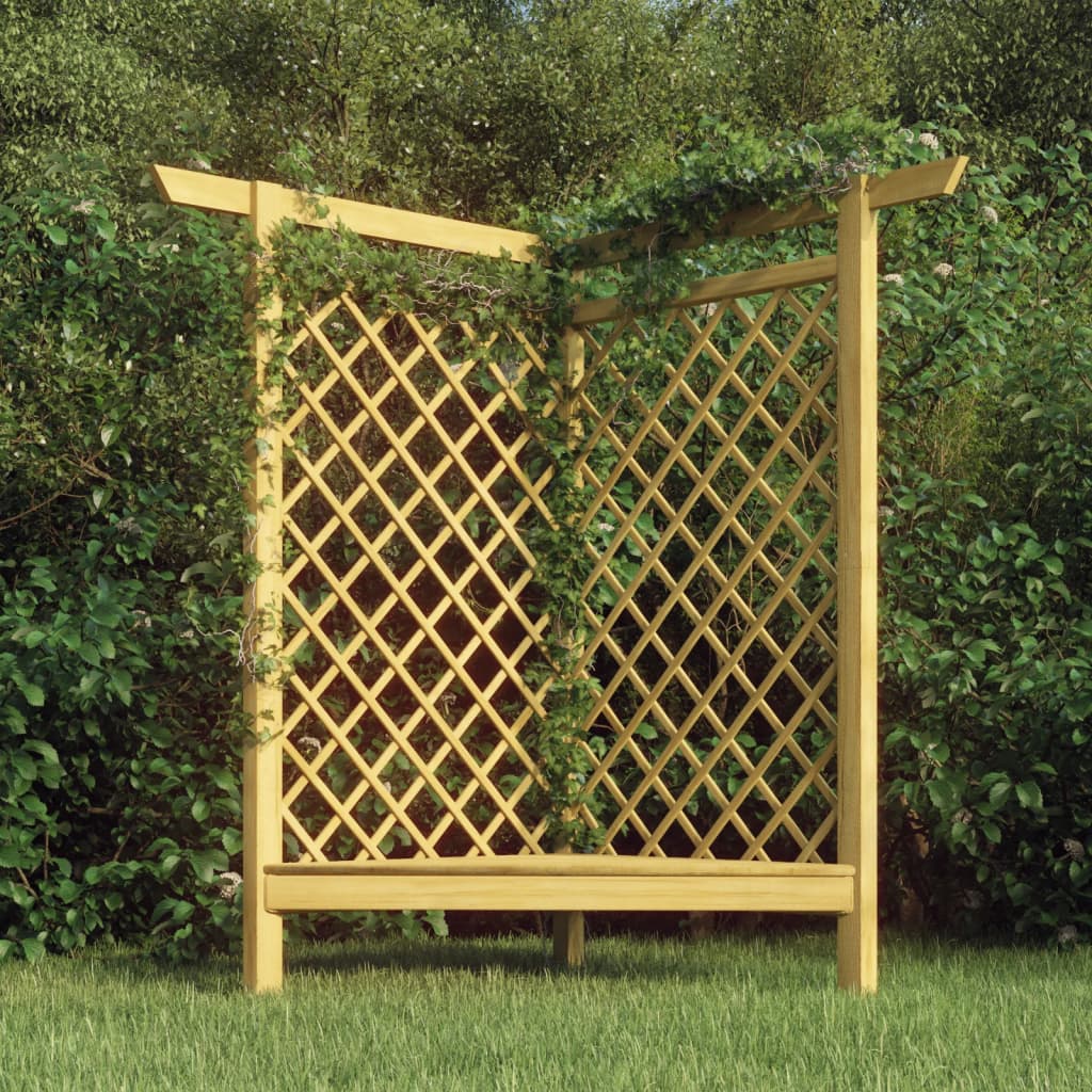 vidaXL Rohová pergola s lavičkou 166x81x174 cm impregnovaná borovica