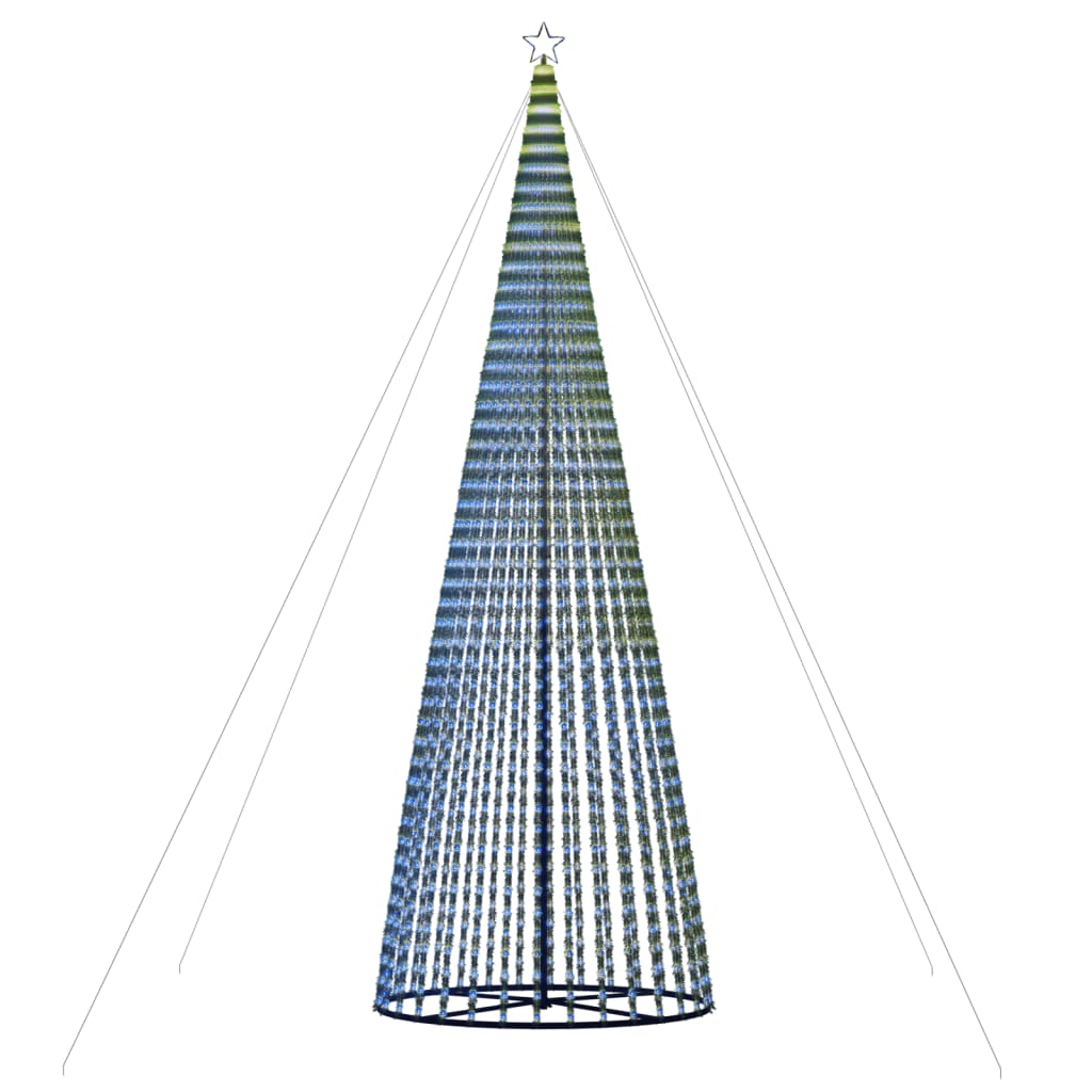 vidaXL Vianočný stromček svetelný kužeľ 1544 LED modrý 500 cm