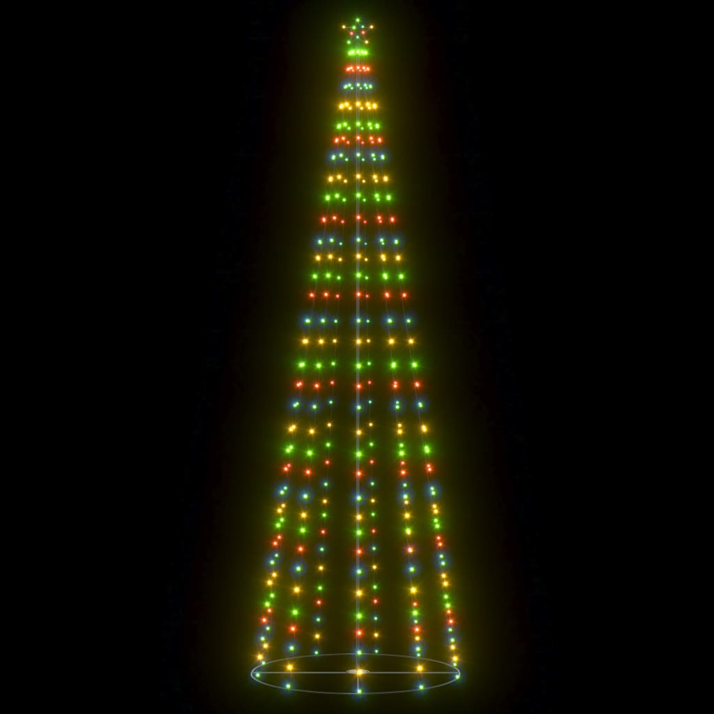 vidaXL Vianočný stromček, kužeľ, 330 LED, farebné svetlo 100x300cm