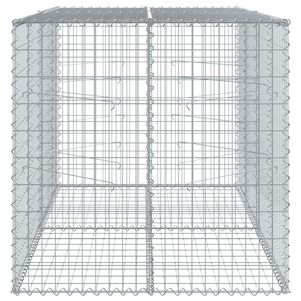 vidaXL Gabiónový kôš s krytom 200x100x100 cm pozinkované železo