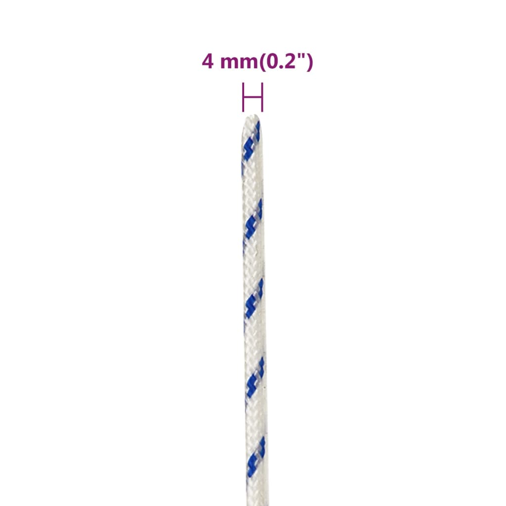 vidaXL Lodné lano biele 4 mm 500 m polypropylén