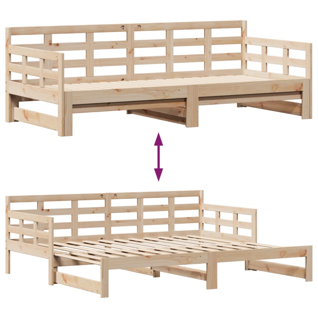 vidaXL Vysúvacia denná posteľ so zásuvkami 80x200 cm masívna borovica