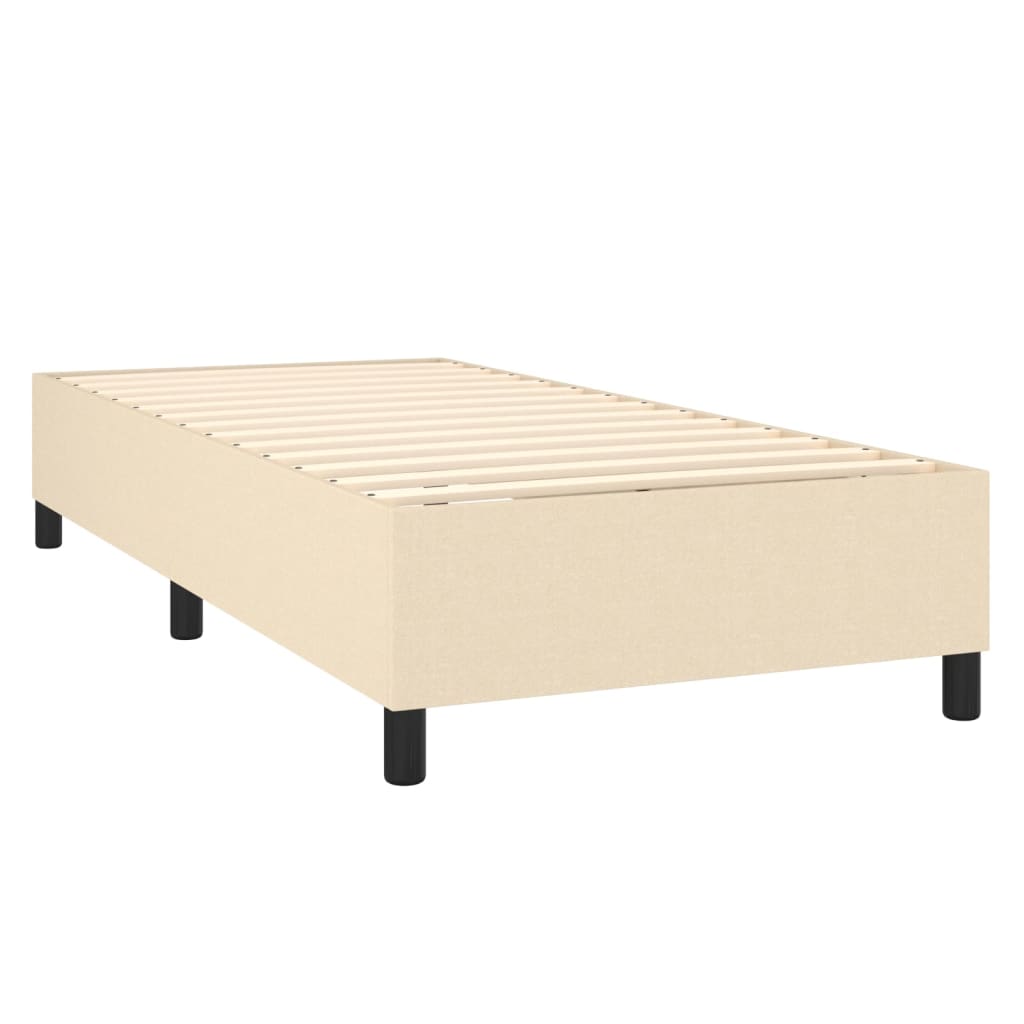 vidaXL Posteľný rám boxspring s matracom krémový 90x190 cm látka