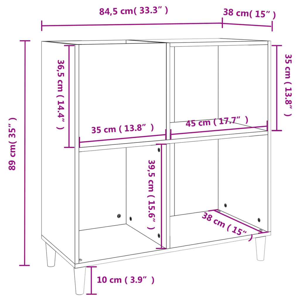 vidaXL Skrinka na platne sivá sonoma 84,5x38x89 cm kompozitné drevo