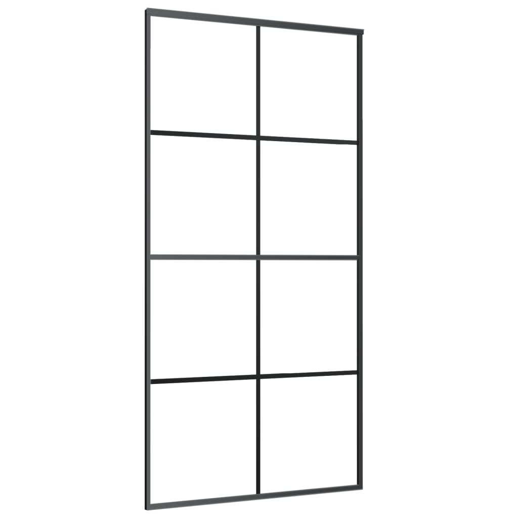 vidaXL Posuvné dvere čierne 102,5x205 cm ESG sklo a hliník