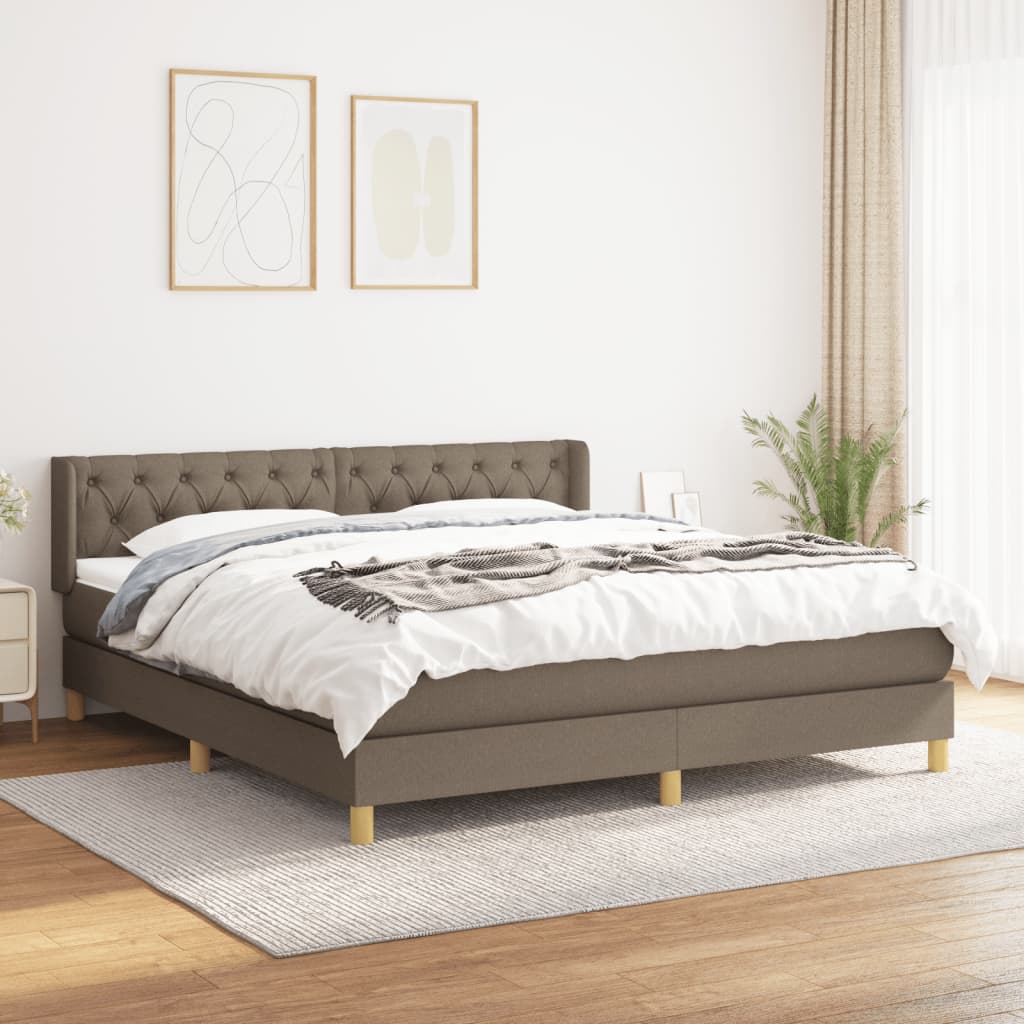 vidaXL Posteľný rám boxspring s matracom sivohned 160x200 cm látka