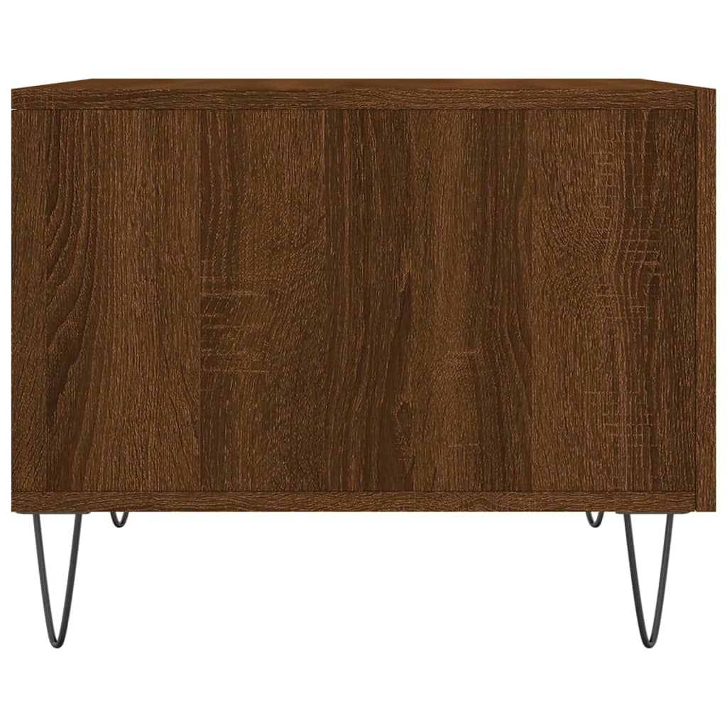 vidaXL Konferenčný stolík hnedý dub 50x50x40 cm spracované drevo