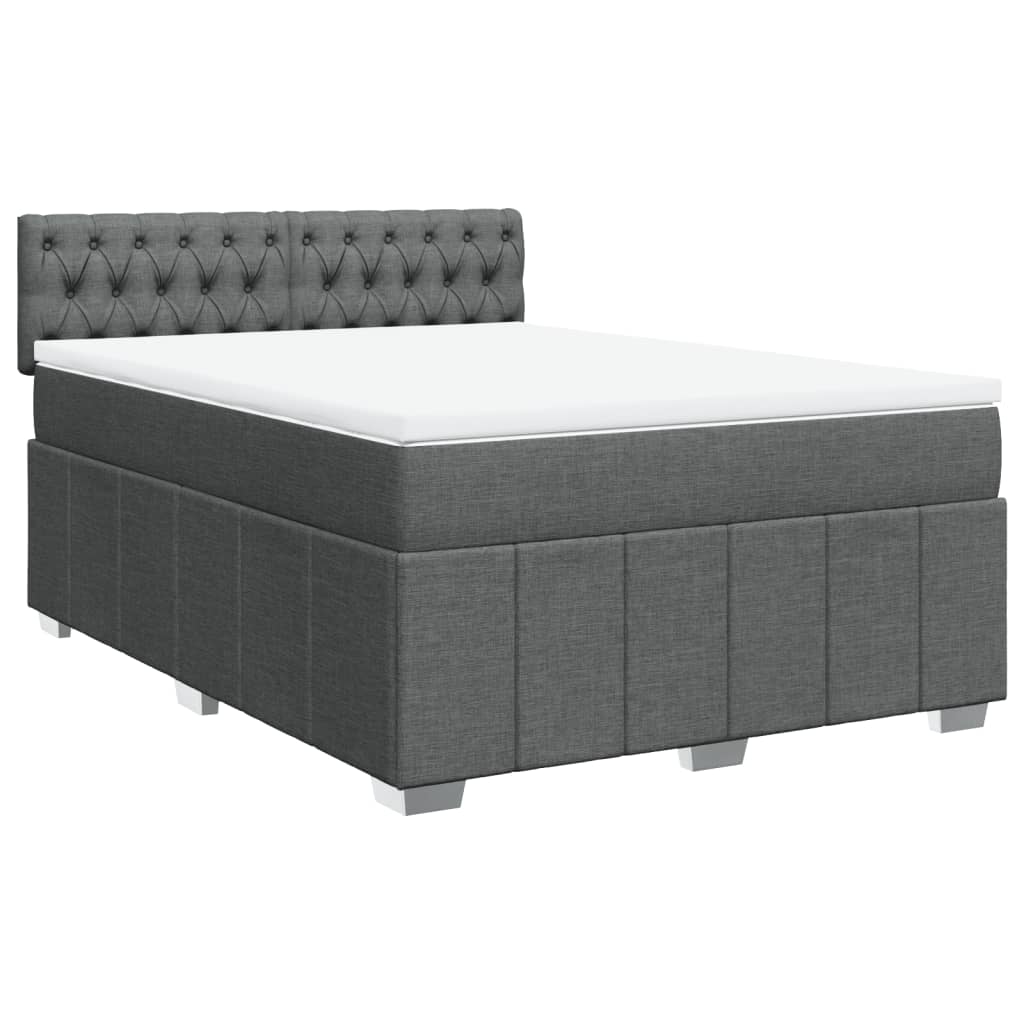 vidaXL Boxspring posteľ s matracom tmavosivá 140x200 cm látka