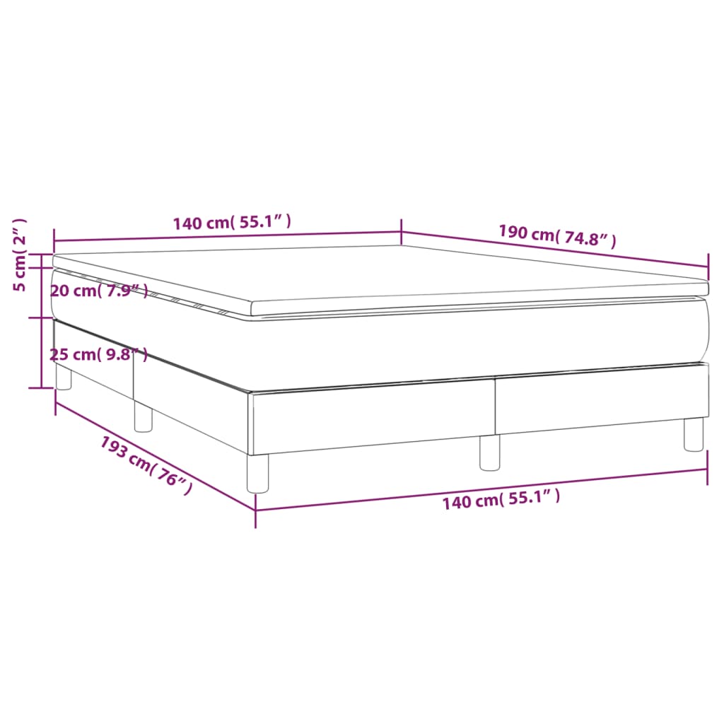 vidaXL Boxspring posteľ s matracom krémový 140x190 cm látka